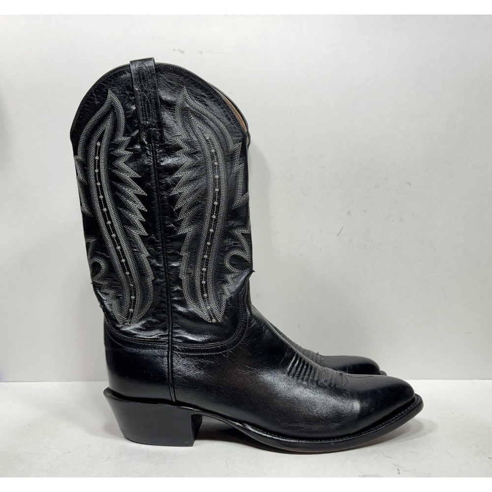 Lucchese 2000 Boots Mens Sz 10 D Black Kangaroo Leather Western Cowboy T3010J4